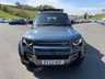USED 2023 23 LAND ROVER DEFENDER D250 MHEV X-Dynamic SE SUV 3.0 Diesel Auto 4WD Euro 6 (s/s) (250 ps) Metallic Tasman Blue with contrast Black panoramic glass sunroof, 20-inch satin Wheels++