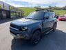 USED 2023 23 LAND ROVER DEFENDER D250 MHEV X-Dynamic SE SUV 3.0 Diesel Auto 4WD Euro 6 (s/s) (250 ps) Metallic Tasman Blue with contrast Black panoramic glass sunroof, 20-inch satin Wheels++