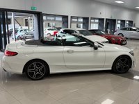USED 2018 68 MERCEDES-BENZ C-CLASS 2.0 C220d AMG Line (Premium Plus) Cabriolet 2dr Diesel G-Tronic+ Euro 6 (s/s) (194 ps) STUNNING WHITE, AMG, PREMIUM PLUS