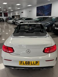 USED 2018 68 MERCEDES-BENZ C-CLASS 2.0 C220d AMG Line (Premium Plus) Cabriolet 2dr Diesel G-Tronic+ Euro 6 (s/s) (194 ps) STUNNING WHITE, AMG, PREMIUM PLUS