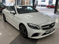 USED 2018 68 MERCEDES-BENZ C-CLASS 2.0 C220d AMG Line (Premium Plus) Cabriolet 2dr Diesel G-Tronic+ Euro 6 (s/s) (194 ps) STUNNING WHITE, AMG, PREMIUM PLUS