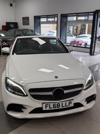 USED 2018 68 MERCEDES-BENZ C-CLASS 2.0 C220d AMG Line (Premium Plus) Cabriolet 2dr Diesel G-Tronic+ Euro 6 (s/s) (194 ps) STUNNING WHITE, AMG, PREMIUM PLUS