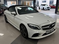 USED 2018 68 MERCEDES-BENZ C-CLASS 2.0 C220d AMG Line (Premium Plus) Cabriolet 2dr Diesel G-Tronic+ Euro 6 (s/s) (194 ps) STUNNING WHITE, AMG, PREMIUM PLUS
