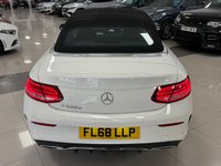USED 2018 68 MERCEDES-BENZ C-CLASS 2.0 C220d AMG Line (Premium Plus) Cabriolet 2dr Diesel G-Tronic+ Euro 6 (s/s) (194 ps) STUNNING WHITE, AMG, PREMIUM PLUS