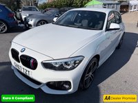 USED 2018 67 BMW 1 SERIES White 1.5 116d M Sport Shadow Edition, 40,000 miles, ULEZ compliant, 6-speed manual, 18in alloys, Sat Nav, A/C, Cruise, DAB, HK audio, rear sensors. This 2018 BMW 1 Series 116d M Sport Shadow Edition boasts exceptionally low mileage for its age, having covered just 40,000 miles, and has been cared for by only two owners.  This Euro 6 compliant 1.5L diesel model comes with a 12 month MOT provided on purchase, ensuring peace of mind.  It features automatic single zone climate control, a rain sensor that activates headlights automatically, and rear parking distance control for added convenience.  Enjoy seamless connectivity with Bluetooth hands