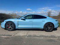 USED 2022 72 PORSCHE TAYCAN Performance Plus 93.4kWh 4S Saloon 4dr Electric Auto 4WD (11kW Charger) (571 ps) PERFORMANCE PLUS MODEL + 20' TAYCAN TURBO AERO ALLOYS + HEATED STEERING WHEEL + APPLE CARPLAY/ANDROID AUTO + PRIVACY GLASS + FINISHED IN FROZEN BLUE + PARK ASSIST WITH FRONT & REAR VISUAL AND AUDIBLE WARNING + LANE ASSIST + ADVANCED 2-ZONE CLIMATE CONTROL + HEATED FRONT SEATS + SOUND PACKAGE PLUS + CRUISE CONTROL + DAB RADIO + PORSCHE COMMUNICATION MANAGEMENT + WIRELESS PHONE CHARGING + PERFORMANCE BATTERY PLUS + 16.8' CURVED DISPLAY + MULTI-FUNCTION LEATHER SPORTS STEERING WHEEL