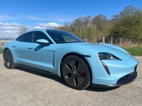USED 2022 72 PORSCHE TAYCAN Performance Plus 93.4kWh 4S Saloon 4dr Electric Auto 4WD (11kW Charger) (571 ps) PERFORMANCE PLUS MODEL + 20' TAYCAN TURBO AERO ALLOYS + HEATED STEERING WHEEL + APPLE CARPLAY/ANDROID AUTO + PRIVACY GLASS + FINISHED IN FROZEN BLUE + PARK ASSIST WITH FRONT & REAR VISUAL AND AUDIBLE WARNING + LANE ASSIST + ADVANCED 2-ZONE CLIMATE CONTROL + HEATED FRONT SEATS + SOUND PACKAGE PLUS + CRUISE CONTROL + DAB RADIO + PORSCHE COMMUNICATION MANAGEMENT + WIRELESS PHONE CHARGING + PERFORMANCE BATTERY PLUS + 16.8' CURVED DISPLAY + MULTI-FUNCTION LEATHER SPORTS STEERING WHEEL