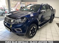 USED 2019 69 NISSAN NAVARA 2.3 dCi Tekna Pickup Double Cab 4dr Diesel Auto 4WD Euro 6 (190 ps) PARIS BLUE METALLIC / BLACK LEATHER TRIM / HEATED FRONT SEATS / DUAL ZONE CLIMATE / ELECTRIC WINDOWS / CRUISE CONTROL / SPEED LIMITER / AUTO LIGHTS / SATNAV / 360 CAMERAS / FRONT SENSORS / DAB / BLUETOOTH / APPLE CARPLAY / BONNET PROTECTOR / SIDESTEPS / ROLLER SHUTTER TONNEAU / LOAD LINER / TOWBAR / 18" ALLOY WHEELS / PRIVACY GLASS / SERVICE HISTORY