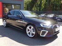 USED 2023 72 AUDI A4 2.0 TFSI 35 S line 4d S Tronic 150 S/S 1 OWNER FROM NEW, FULL AUDI SERVICE HISTORY, VIRTUAL COCKPIT (DIGITAL DASH), REAR VIEW CAMERA, SAT NAV, HEATED FRONT SEATS, AUDI SMART PHONE FOR WIRELESS APPLE CAR PLAY & ANDROID AUTO, 19 INCH ALLOYS, DAB RADIO, CRUISE CONTROL & SPEED LIMITER, SWEEPING INDICATORS, BLUETOOTH, FRONT & REAR PARKING SENSORS, ELECTRIC FOLDING HEATED MIRRORS, PRIVACY GLASS, S TRONIC AUTOMATIC, LEATHER ALCANTARA, SPORT SEATS, CLIMATE CONTROL, LIGHT & RAIN SENSORS, DRIVE SELECT, TIPTRONIC MFSW, AUTO HOLD, ISO FIX