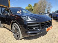 USED 2018 18 PORSCHE CAYENNE 4.0T V8 Turbo SUV 5dr Petrol TiptronicS 4WD Euro 6 (s/s) (550 ps) Porsche Dynamic Chassis Control (PDCC) + Panoramic roof system + Adaptive Cruise Control incl. Emergency Stop Function + Surround View+ Tow bar system with electrically deployable tow ball + Sport Chrono Package incl. mode switch	&pound;774 Lane Change Assist + Smooth-finish leather, two-tone leather interior + Roof rails with matt aluminium look finish + Privacy glass	+ Adaptive sports seat (18-way, electric) with integrated headrests, and memory package