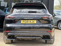 USED 2018 18 PORSCHE CAYENNE 4.0T V8 Turbo SUV 5dr Petrol TiptronicS 4WD Euro 6 (s/s) (550 ps) Porsche Dynamic Chassis Control (PDCC) + Panoramic roof system + Adaptive Cruise Control incl. Emergency Stop Function + Surround View+ Tow bar system with electrically deployable tow ball + Sport Chrono Package incl. mode switch	&pound;774 Lane Change Assist + Smooth-finish leather, two-tone leather interior + Roof rails with matt aluminium look finish + Privacy glass	+ Adaptive sports seat (18-way, electric) with integrated headrests, and memory package