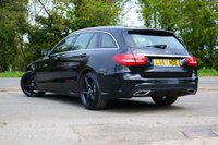 USED 2017 67 MERCEDES-BENZ C-CLASS 2.1 C220d AMG Line Estate 5dr Diesel G-Tronic+ Euro 6 (s/s) (170 ps) OBSIDIAN BLACK METALLIC PAINTWORK + REVERSE CAMERA + HEATED SEATS + NAV