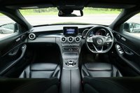 USED 2017 67 MERCEDES-BENZ C-CLASS 2.1 C220d AMG Line Estate 5dr Diesel G-Tronic+ Euro 6 (s/s) (170 ps) OBSIDIAN BLACK METALLIC PAINTWORK + REVERSE CAMERA + HEATED SEATS + NAV