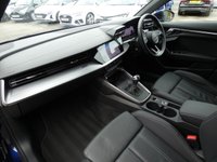 USED 2023 73 AUDI A3 Sportback 1.0 TFSI 30 S line 5d 110 S/S 1 OWNER, FULL SERVICE HISTORY, SAT NAV, VIRTUAL COCKPIT (DIGITAL DASH), FULL BLACK LEATHER UPHOLSTERY, WIRELESS APPLE CARPLAY / ANDROID AUTO, REAR PARKING SENSORS, DAB RADIO, BLUETOOTH PHONE & MUSIC, 2x USB C PORTS, PRIVACY GLASS, MANUAL 6 SPEED, LED LIGHTS WITH DAYTIME RUNNING LIGHTS, 18 INCH ALLOYS, ELECTRIC FOLDING MIRRORS, CRUISE CONTROL & SPEED LIMITER, RAIN & LIGHT SENSORS, KEYLESS START, VOICE CONTROL, DRIVE SELECT, CLIMATE CONTROL, LANE DEPARTURE WARNING