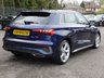 USED 2023 73 AUDI A3 Sportback 1.0 TFSI 30 S line 5d 110 S/S 1 OWNER, FULL SERVICE HISTORY, SAT NAV, VIRTUAL COCKPIT (DIGITAL DASH), FULL BLACK LEATHER UPHOLSTERY, WIRELESS APPLE CARPLAY / ANDROID AUTO, REAR PARKING SENSORS, DAB RADIO, BLUETOOTH PHONE & MUSIC, 2x USB C PORTS, PRIVACY GLASS, MANUAL 6 SPEED, LED LIGHTS WITH DAYTIME RUNNING LIGHTS, 18 INCH ALLOYS, ELECTRIC FOLDING MIRRORS, CRUISE CONTROL & SPEED LIMITER, RAIN & LIGHT SENSORS, KEYLESS START, VOICE CONTROL, DRIVE SELECT, CLIMATE CONTROL, LANE DEPARTURE WARNING