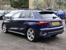 USED 2023 73 AUDI A3 Sportback 1.0 TFSI 30 S line 5d 110 S/S 1 OWNER, FULL SERVICE HISTORY, SAT NAV, VIRTUAL COCKPIT (DIGITAL DASH), FULL BLACK LEATHER UPHOLSTERY, WIRELESS APPLE CARPLAY / ANDROID AUTO, REAR PARKING SENSORS, DAB RADIO, BLUETOOTH PHONE & MUSIC, 2x USB C PORTS, PRIVACY GLASS, MANUAL 6 SPEED, LED LIGHTS WITH DAYTIME RUNNING LIGHTS, 18 INCH ALLOYS, ELECTRIC FOLDING MIRRORS, CRUISE CONTROL & SPEED LIMITER, RAIN & LIGHT SENSORS, KEYLESS START, VOICE CONTROL, DRIVE SELECT, CLIMATE CONTROL, LANE DEPARTURE WARNING