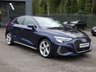 USED 2023 73 AUDI A3 Sportback 1.0 TFSI 30 S line 5d 110 S/S 1 OWNER, FULL SERVICE HISTORY, SAT NAV, VIRTUAL COCKPIT (DIGITAL DASH), FULL BLACK LEATHER UPHOLSTERY, WIRELESS APPLE CARPLAY / ANDROID AUTO, REAR PARKING SENSORS, DAB RADIO, BLUETOOTH PHONE & MUSIC, 2x USB C PORTS, PRIVACY GLASS, MANUAL 6 SPEED, LED LIGHTS WITH DAYTIME RUNNING LIGHTS, 18 INCH ALLOYS, ELECTRIC FOLDING MIRRORS, CRUISE CONTROL & SPEED LIMITER, RAIN & LIGHT SENSORS, KEYLESS START, VOICE CONTROL, DRIVE SELECT, CLIMATE CONTROL, LANE DEPARTURE WARNING