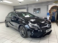 USED 2018 68 MERCEDES-BENZ A-CLASS 2.1 A200d AMG Line (Premium Plus) Hatchback 5dr Diesel 7G-DCT Euro 6 (s/s) (136 ps) COSMOS BLACK / BLACK ARTICO LEATHER / FABRIC TRIM (RED STITCHING) / HEATED FRONT 3X MEMORY SEATS / DUAL ZONE CLIMATE / PANORAMIC ROOF / ELECTRIC WINDOWS / POWERFOLD MIRRORS / AUTO LIGHTS / WIPERS / SATNAV / DAB FM AM CD TUNER / BLUETOOTH / USB / FRONT AND REAR PARKING SENSORS / 18" GREY FINISH ALLOYS / SERVICE HISTORY