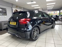 USED 2018 68 MERCEDES-BENZ A-CLASS 2.1 A200d AMG Line (Premium Plus) Hatchback 5dr Diesel 7G-DCT Euro 6 (s/s) (136 ps) COSMOS BLACK / BLACK ARTICO LEATHER / FABRIC TRIM (RED STITCHING) / HEATED FRONT 3X MEMORY SEATS / DUAL ZONE CLIMATE / PANORAMIC ROOF / ELECTRIC WINDOWS / POWERFOLD MIRRORS / AUTO LIGHTS / WIPERS / SATNAV / DAB FM AM CD TUNER / BLUETOOTH / USB / FRONT AND REAR PARKING SENSORS / 18" GREY FINISH ALLOYS / SERVICE HISTORY