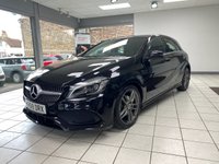 USED 2018 68 MERCEDES-BENZ A-CLASS 2.1 A200d AMG Line (Premium Plus) Hatchback 5dr Diesel 7G-DCT Euro 6 (s/s) (136 ps) COSMOS BLACK / BLACK ARTICO LEATHER / FABRIC TRIM (RED STITCHING) / HEATED FRONT 3X MEMORY SEATS / DUAL ZONE CLIMATE / PANORAMIC ROOF / ELECTRIC WINDOWS / POWERFOLD MIRRORS / AUTO LIGHTS / WIPERS / SATNAV / DAB FM AM CD TUNER / BLUETOOTH / USB / FRONT AND REAR PARKING SENSORS / 18" GREY FINISH ALLOYS / SERVICE HISTORY