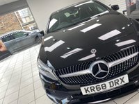 USED 2018 68 MERCEDES-BENZ A-CLASS 2.1 A200d AMG Line (Premium Plus) Hatchback 5dr Diesel 7G-DCT Euro 6 (s/s) (136 ps) COSMOS BLACK / BLACK ARTICO LEATHER / FABRIC TRIM (RED STITCHING) / HEATED FRONT 3X MEMORY SEATS / DUAL ZONE CLIMATE / PANORAMIC ROOF / ELECTRIC WINDOWS / POWERFOLD MIRRORS / AUTO LIGHTS / WIPERS / SATNAV / DAB FM AM CD TUNER / BLUETOOTH / USB / FRONT AND REAR PARKING SENSORS / 18" GREY FINISH ALLOYS / SERVICE HISTORY