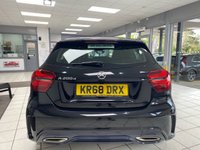 USED 2018 68 MERCEDES-BENZ A-CLASS 2.1 A200d AMG Line (Premium Plus) Hatchback 5dr Diesel 7G-DCT Euro 6 (s/s) (136 ps) COSMOS BLACK / BLACK ARTICO LEATHER / FABRIC TRIM (RED STITCHING) / HEATED FRONT 3X MEMORY SEATS / DUAL ZONE CLIMATE / PANORAMIC ROOF / ELECTRIC WINDOWS / POWERFOLD MIRRORS / AUTO LIGHTS / WIPERS / SATNAV / DAB FM AM CD TUNER / BLUETOOTH / USB / FRONT AND REAR PARKING SENSORS / 18" GREY FINISH ALLOYS / SERVICE HISTORY