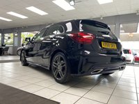 USED 2018 68 MERCEDES-BENZ A-CLASS 2.1 A200d AMG Line (Premium Plus) Hatchback 5dr Diesel 7G-DCT Euro 6 (s/s) (136 ps) COSMOS BLACK / BLACK ARTICO LEATHER / FABRIC TRIM (RED STITCHING) / HEATED FRONT 3X MEMORY SEATS / DUAL ZONE CLIMATE / PANORAMIC ROOF / ELECTRIC WINDOWS / POWERFOLD MIRRORS / AUTO LIGHTS / WIPERS / SATNAV / DAB FM AM CD TUNER / BLUETOOTH / USB / FRONT AND REAR PARKING SENSORS / 18" GREY FINISH ALLOYS / SERVICE HISTORY