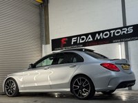 USED 2018 68 MERCEDES-BENZ C-CLASS 3.0 C43 V6 AMG (Premium Plus) Saloon 4dr Petrol G-Tronic+ 4MATIC Euro 6 (s/s) (367 ps) FULL MERC SERVICE+PAN ROOF