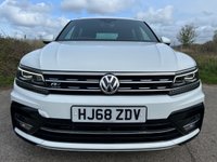 USED 2018 68 VOLKSWAGEN TIGUAN 2.0 TDI R-Line SUV 5dr Diesel DSG 4Motion Euro 6 (s/s) (150 ps) GREAT SERVICE HISTORY + R-LINE STYLING PACK + ELECTRIC TILT N SLIDE PAN ROOF + FRONT & REAR PARKING SENSORS + APPLE CARPLAY/ANDROID AUTO + ADAPTIVE CRUISE CONTROL + LANE ASSIST + 3 ZONE ELECTRONIC CLIMATE CONTROL + TOUCH SCREEN SAT NAV + WINTER PACK + AMBIENT LIGHTING + HEATED FRONT SEATS + ELECTRONIC PARKING BRAKE + MULTI-FUNCTION LEATHER TRIMMED STEERING WHEEL WITH PADDLESHIFTS + 20' SUZUKA ALLOY WHEELS WITH TPMS