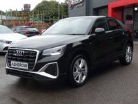 USED 2022 71 AUDI Q2 1.5 TFSI CoD 35 S line 5d S Tronic 150 S/S 1 OWNER, FULL AUDI HISTORY, SAT NAV, VIRTUAL COCKPIT (DIGITAL DASH), APPLE CARPLAY / ANDROID AUTO, REAR PARKING SENSORS, ELECTRIC TAILGATE, LED DAYTIME RUNNING LIGHTS, RAIN & LIGHT SENSORS, CRUISE CONTROL & SPEED LIMITER, ELECTRIC FOLDING MIRRORS, HALF LEATHER, SPORT SEATS WITH ELECTRIC LUMBAR SUPPORT, DAB RADIO, BLUETOOTH, VOICE CONTROL, S TRONIC AUTOMATIC, 18 INCH ALLOYS, AIR CONDITIONING, AUTO DIMMING REAR VIEW, ILLUMINATING VANITY MIRRORS, AUTO HOLD, DRIVE SELECT, FRONT ARM REST, AUX & USB