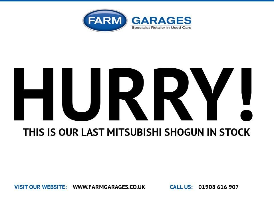 USED 2014 64 MITSUBISHI SHOGUN 3.2 DI-DC SG2 4work SUV 5dr Diesel Manual 4WD L3 (213 g/km, 197 bhp) ZERO DEPOSIT FINANCE