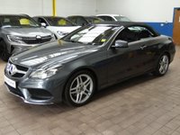 USED 2014 06 MERCEDES-BENZ E-CLASS 2.0 E200 AMG Line Cabriolet 2dr Petrol G-Tronic+ Euro 6 (s/s) (184 ps) SAT NAV AIR SCARF HEATED SEATS LEATHER INTERIOR CRUISE CONTROL PARKING SENSORS 2 OWNERS EXCELLENT SERVICE HISTORY 9 SERVICES TO 57K MILES WARRANTY
