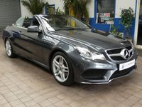 USED 2014 06 MERCEDES-BENZ E-CLASS 2.0 E200 AMG Line Cabriolet 2dr Petrol G-Tronic+ Euro 6 (s/s) (184 ps) SAT NAV AIR SCARF HEATED SEATS LEATHER INTERIOR CRUISE CONTROL PARKING SENSORS 2 OWNERS EXCELLENT SERVICE HISTORY 9 SERVICES TO 57K MILES WARRANTY