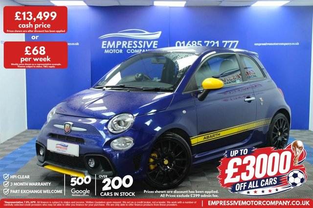 View our Abarth 595 1.4 T-Jet Pista 70th Hatchback 3dr Petrol Manual Euro 6 (165 bhp)
