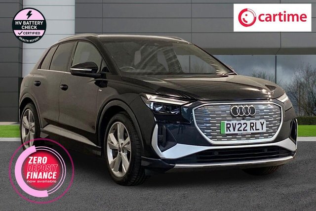View our Audi Q4 E-Tron 35 S line SUV 5dr Electric Auto 55kWh (170 ps) Rear Parking Sensors, Audi Smartphone Interface, Ambient Lighting Pack, Non-Smoking Package, 20In Alloys