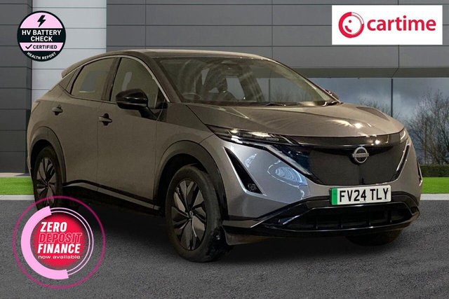 View our Nissan Ariya 63kWh Engage SUV 5dr Electric Auto 7.4kW Charger (217 ps) Parking Assist Camera, Front / Rear Parking Sensors, 19in Alloys, Autofolding Door Mirrors, Climate Control