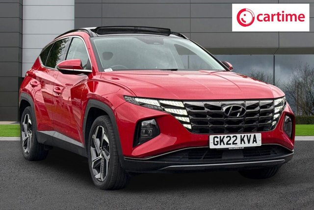 View our Hyundai Tucson 1.6 h T-GDi Ultimate SUV 5dr Petrol Hybrid Auto Euro 6 (s/s) (230 ps) Panoramic Sunroof, Rear View Camera, Front / Rear Parking Sensors, Android Auto / Apple CarPlay, Heated Steering Wheel