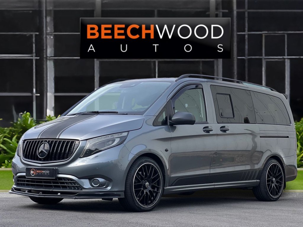 USED 2021 71 MERCEDES-BENZ VITO 2.0 119 CDI Sport Crew Van Double Cab 5dr Diesel G-Tronic RWD L2 Euro 6 (s/s) (LWB) (190 ps) 8 SEATS / REAR TV'S