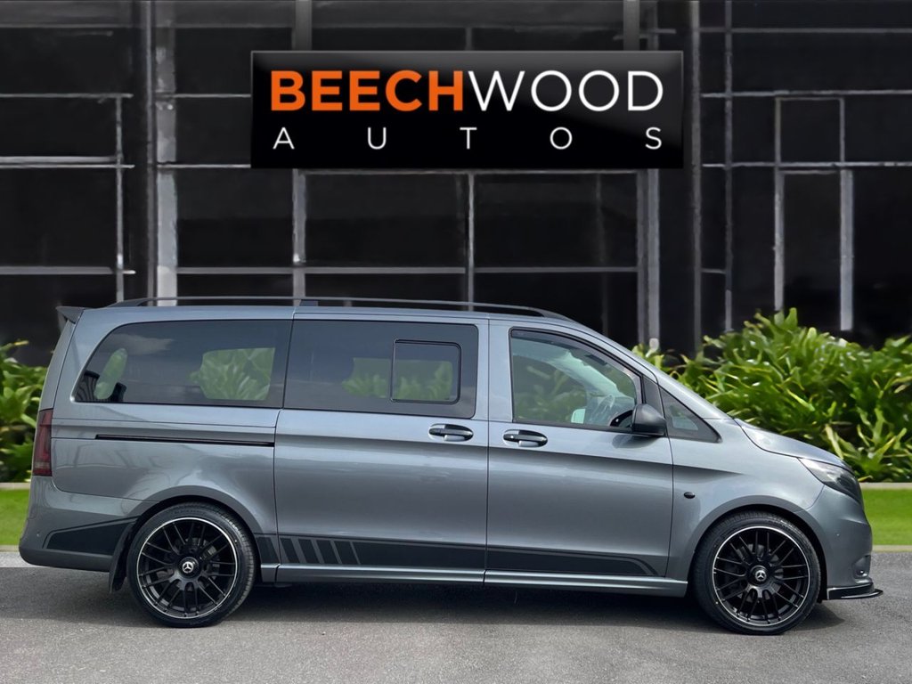 USED 2021 71 MERCEDES-BENZ VITO 2.0 119 CDI Sport Crew Van Double Cab 5dr Diesel G-Tronic RWD L2 Euro 6 (s/s) (LWB) (190 ps) 8 SEATS / REAR TV'S