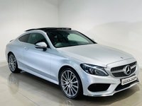 USED 2017 67 MERCEDES-BENZ C-CLASS 2.1 C220d AMG Line (Premium) Coupe 2dr Diesel G-Tronic+ Euro 6 (s/s) (170 ps) Iridium Silver | Black Leather Interior | Panoramic Roof | 19 Inch AMG Wheels | Heated Seats | ULEZ OK