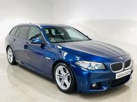 USED 2015 65 BMW 5 SERIES 2.0 525d M Sport Touring 5dr Diesel Auto Euro 6 (s/s) (218 ps) Mediterranean Blue | Black Leather Interior | Pro Nav | Reverse Camera | ULEZ OK