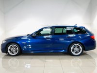 USED 2015 65 BMW 5 SERIES 2.0 525d M Sport Touring 5dr Diesel Auto Euro 6 (s/s) (218 ps) Mediterranean Blue | Black Leather Interior | Pro Nav | Reverse Camera | ULEZ OK