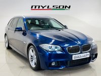 USED 2015 65 BMW 5 SERIES 2.0 525d M Sport Touring 5dr Diesel Auto Euro 6 (s/s) (218 ps) Mediterranean Blue | Black Leather Interior | Pro Nav | Reverse Camera | ULEZ OK
