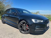 USED 2015 15 AUDI A3 2.0 TDI S line Saloon 4dr Diesel S Tronic Euro 6 (s/s) (150 ps) &pound;35 ROAD TAX + S-LINE PACK + SAT NAV + AUTOMATIC MODEL + DAB RADIO + DUAL-ZONE CLIMATE CONTROL + PRIVACY GLASS + REAR PARKING SENSORS + 5.8' COLOURED DISPLAY + VOICE CONTROL + FRONT SPORT SEATS + BLUETOOTH + ELECTRIC PARKING BRAKE + FINISHED IN BRILLIANT BLACK + 18' GUN METAL GREY ALLOY WHEELS