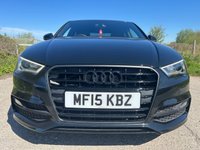 USED 2015 15 AUDI A3 2.0 TDI S line Saloon 4dr Diesel S Tronic Euro 6 (s/s) (150 ps) &pound;35 ROAD TAX + S-LINE PACK + SAT NAV + AUTOMATIC MODEL + DAB RADIO + DUAL-ZONE CLIMATE CONTROL + PRIVACY GLASS + REAR PARKING SENSORS + 5.8' COLOURED DISPLAY + VOICE CONTROL + FRONT SPORT SEATS + BLUETOOTH + ELECTRIC PARKING BRAKE + FINISHED IN BRILLIANT BLACK + 18' GUN METAL GREY ALLOY WHEELS