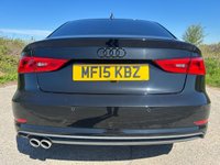 USED 2015 15 AUDI A3 2.0 TDI S line Saloon 4dr Diesel S Tronic Euro 6 (s/s) (150 ps) &pound;35 ROAD TAX + S-LINE PACK + SAT NAV + AUTOMATIC MODEL + DAB RADIO + DUAL-ZONE CLIMATE CONTROL + PRIVACY GLASS + REAR PARKING SENSORS + 5.8' COLOURED DISPLAY + VOICE CONTROL + FRONT SPORT SEATS + BLUETOOTH + ELECTRIC PARKING BRAKE + FINISHED IN BRILLIANT BLACK + 18' GUN METAL GREY ALLOY WHEELS