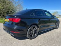 USED 2015 15 AUDI A3 2.0 TDI S line Saloon 4dr Diesel S Tronic Euro 6 (s/s) (150 ps) &pound;35 ROAD TAX + S-LINE PACK + SAT NAV + AUTOMATIC MODEL + DAB RADIO + DUAL-ZONE CLIMATE CONTROL + PRIVACY GLASS + REAR PARKING SENSORS + 5.8' COLOURED DISPLAY + VOICE CONTROL + FRONT SPORT SEATS + BLUETOOTH + ELECTRIC PARKING BRAKE + FINISHED IN BRILLIANT BLACK + 18' GUN METAL GREY ALLOY WHEELS
