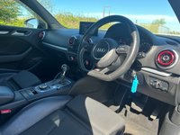 USED 2015 15 AUDI A3 2.0 TDI S line Saloon 4dr Diesel S Tronic Euro 6 (s/s) (150 ps) &pound;35 ROAD TAX + S-LINE PACK + SAT NAV + AUTOMATIC MODEL + DAB RADIO + DUAL-ZONE CLIMATE CONTROL + PRIVACY GLASS + REAR PARKING SENSORS + 5.8' COLOURED DISPLAY + VOICE CONTROL + FRONT SPORT SEATS + BLUETOOTH + ELECTRIC PARKING BRAKE + FINISHED IN BRILLIANT BLACK + 18' GUN METAL GREY ALLOY WHEELS