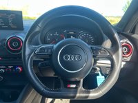 USED 2015 15 AUDI A3 2.0 TDI S line Saloon 4dr Diesel S Tronic Euro 6 (s/s) (150 ps) &pound;35 ROAD TAX + S-LINE PACK + SAT NAV + AUTOMATIC MODEL + DAB RADIO + DUAL-ZONE CLIMATE CONTROL + PRIVACY GLASS + REAR PARKING SENSORS + 5.8' COLOURED DISPLAY + VOICE CONTROL + FRONT SPORT SEATS + BLUETOOTH + ELECTRIC PARKING BRAKE + FINISHED IN BRILLIANT BLACK + 18' GUN METAL GREY ALLOY WHEELS