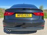 USED 2015 15 AUDI A3 2.0 TDI S line Saloon 4dr Diesel S Tronic Euro 6 (s/s) (150 ps) &pound;35 ROAD TAX + S-LINE PACK + SAT NAV + AUTOMATIC MODEL + DAB RADIO + DUAL-ZONE CLIMATE CONTROL + PRIVACY GLASS + REAR PARKING SENSORS + 5.8' COLOURED DISPLAY + VOICE CONTROL + FRONT SPORT SEATS + BLUETOOTH + ELECTRIC PARKING BRAKE + FINISHED IN BRILLIANT BLACK + 18' GUN METAL GREY ALLOY WHEELS